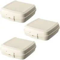Engelland Lunchbox Brotdose mit Klickverschluss, Kunststoff (BPA-frei), (Vorteils-Set, 3-tlg., Ideal für Schule, Kindergarten und Arbeit), BPA frei, robuster Kunststoff, spülmaschinengeeignet