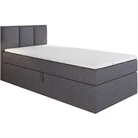 A&J MöbelLand GmbH Boxspringbett Einzelbett NASI mit Bettkasten, Topper und gepolstertem Kopfteil. (Boxspringbett mit Bettkasten und gepolstertem Kopfteil. Inclusive Topper !, TOP ANGEBOT), Länge 208 cm Höhe 106 cm