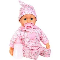 Bayer Babypuppe First Words Baby, 38 cm, Herzen rosa (3-tlg), mit Schlafaugen und Babygeräuschen