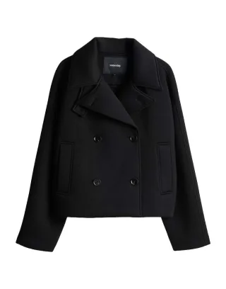 someday - Kurze Jacke im Boxy-Fit mit Reverskragen schwarz - Gr. - 38