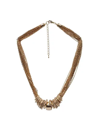 Steuer Modeschmuck Kette mehrreihig mit Ringen teilweise mit Glassteinen