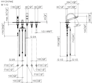 Dornbracht Wannen-Fünflochbatterie CYO 27523811 27523811-42