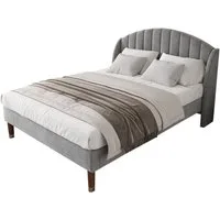 Flieks Polsterbett, Doppelbett Massivholzbett Kiefer 160x200cm Samt