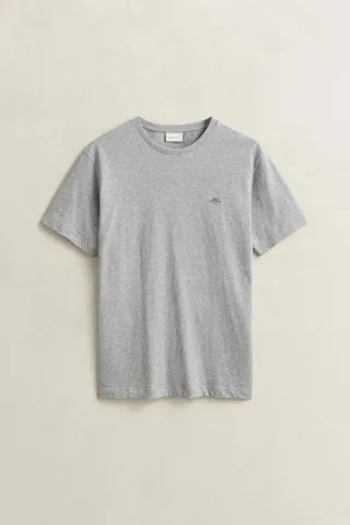 GANT - Regular Fit Shield T-Shirt grey melange - Gr. - XXXL