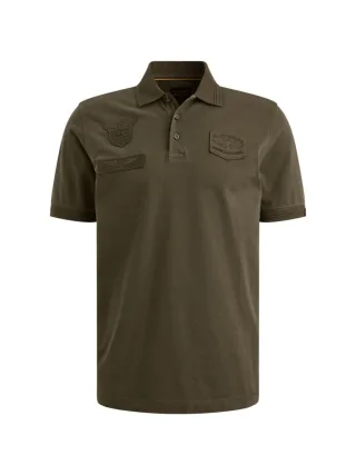 PME Legend - Poloshirt mit Badges grün - Gr. - S