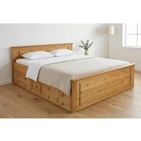 OTTO home Massivholzbett Hugo, FSC® zertifiziert, Landhausstil, zeitlos und edel (auch als Super Sparset inklusive Schubkästen), Stauraumbett, extra belastbar, Made in EU, viele Breiten