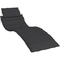 vidaXL Sitzauflage Sonnenliegen-Auflage Schwarz 186x58x4 cm Oxford-Gewebe, (1 St)