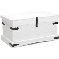 ebuy24 Truhe New Mexico Truhe Breite 92 cm, Höhe 45 cm weiss/Wa