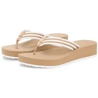Tommy Hilfiger TH STRIPE SUMMER SANDAL Zehentrenner Sommerschuh, Dianette, Plateauschuh mit gestreifter Bandage