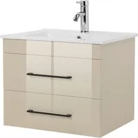 welltime Waschtisch Florenz Badschrank Badmöbel inkl. Waschbecken (Komplett-Set)
