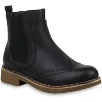 VAN HILL 818251 Chelseaboots Damen Stiefeletten Chelsea Boots Leicht Gefütterte Freizeitschuhe