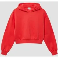s.Oliver Sweatshirt Sweatshirt Kuscheliger cropped Oversize Hoodie mit Print