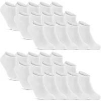 sockenkauf24 Sneakersocken 10, 20, 30 Paar Sneaker Socken Damen & Herren Schwarz Weiß Grau (Weiß, 30-Paar, 47-50) Baumwolle - 16900