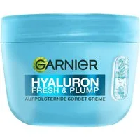 GARNIER Feuchtigkeitscreme FRESH & PLUMP HYALURON SORBET CREME, für einen ebenmäßigen Hautton