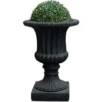 HTI-Living Pflanzkübel mit Buchsbaumkugel Athene Dunkelgrau (Stück, 1 St., 1 Pflanzkübel Athene inkl. Buchsbaumkugel), Pflanzschale Gartendekoration