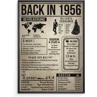 Tigerlino Poster 70. Geburtstag Geschenkidee Back in 1956 Rückblick Frau & Mann, Geburtstagskarte DIN A4