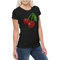 Urban Backwoods Print-Shirt Oldschool Cherries Vintage Logo I Damen T-Shirt Cherry Rockabilly (1-tlg) Tattoo Kirschen Rockabella Oldschool