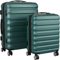 relaxdays Koffer Kofferset 2-teilig, 4 Rollen, Petrol