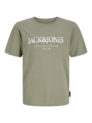 JACK&JONES - JJDEVIN DAYTONA PRINT TEE SS CN JNR Grau - Gr. - 140