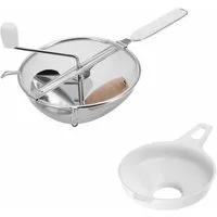 WESTMARK Passiersieb Einkoch-Set, 1 Passiersieb/Passe-vite + 1 Einmach-/Marmeladen-Trichter, ABS, Edelstahl, PP
