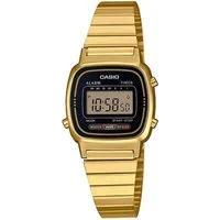 CASIO VINTAGE Chronograph LA670WEGA-1EF, Quarzuhr, Armbanduhr, Damenuhr, Digitaluhr, Datum, Edelstahlarmband