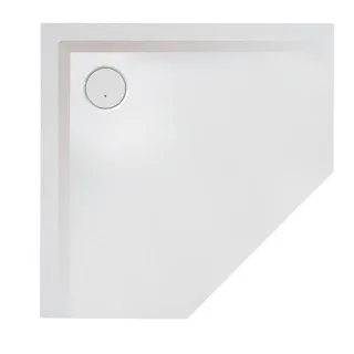 Hoesch Muna Mineralguss-5-Eck-Duschwanne 4219.010 90 x 90 x 3 cm, weiß, aus Solique, Antirutsch
