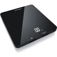 Arendo Küchenwaage digital mit Hochglanz Glasoberfläche, 19 x 16,5cm, LED Display, (1-tlg), 4mm Glas, Tara Zuwiegefunktion, Auto Off, bis 5000g 5kg, g/ml/oz/lb/fl