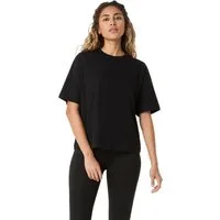 Asics Trainingsshirt ASICS SPIRAL EMBROIDERY RELAXED TEE schnell trocknendes Baumwoll-Mischgewebe, softe Materialqualität