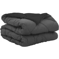 vidaXL Baumwollbettdecke Sommerdecke 200 x 135 cm Sommer 200 gsm Schwarz und Anthrazit, Bezug: Mikrofaser