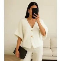 Worldclassca Strickjacke WORLDCLASSCA Strickjacke kurzarm Cardigan Strickpulllover mit Knopf Neue Kollektion - Stilvolle und gemütliche Strickmode für Damen