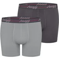 sloggi Langer Boxer Blue Start (2-St) Long Boxer Shorts, Langer Boxer Brief, Retro Boxer lang