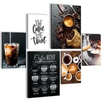 Novart Wandbild Wandbilder Küche Kaffee Gewürze AUFHÄNGFERTIG 90 x 80 cm Küchenbilder, Bunt, made in Germany