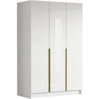 MIRJAN24 Kleiderschrank Calia I (mit drei Drehtüren) Kleiderstange, Metallgriffe