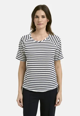 Smith&Soul - Striped Basic Sweat Raglan short sleeves marine print - Gr. - L