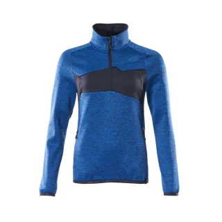 MASCOT Damen Fleecepullover mit kurzem Reißverschluss ACCELERATE Azurblau / Schwarzblau S - 18053-316-91010-S