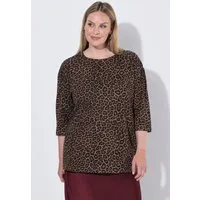 MIAMODA T-Shirt T-Shirt Boxy Fit Leo-Muster 3/4-Ärmel