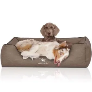 Knuffelwuff Hundebett Scottsdale aus Kunstleder stone clay XXL