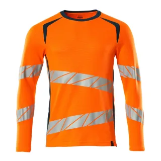 MASCOT Herren Langarmshirt Hi-vis Orange / Dunkelpetroleum M - 19081-771-1444-MONE
