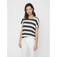 Vero Moda Kurzarmshirt VMWIDE STRIPE SL TOP GA JRS NOOS Viskosemischung