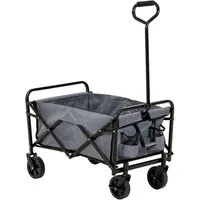 Greemotion Bollerwagen Transportwagen klappbar mit Bremse und Teleskopgriff (ca. 49 x 68 - 91 x 82 cm)