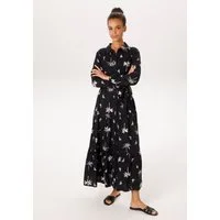 Aniston CASUAL Maxikleid (mit abnehmbarem Bindeband) mit Palmen bedruckt - jedes Teil ein Unikat