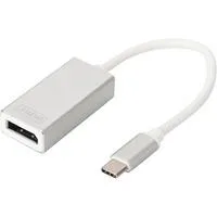 USB Adapter, USB-C Stecker > DisplayPort 4K Buchse weiß/silber, 20cm