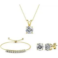Ella Eisvogel Schmuckset Crystal Mia Schmuckset (Gold, Zirkonia-Kristall), 18 Karat