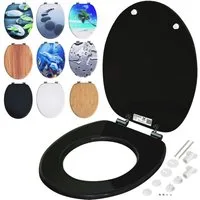 Casaria WC-Sitz, Doppelte Absenkautomatik MDF Holz hygienisch Toilettensitz Klobrille
