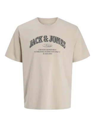 JACK&JONES - JJEDENVER LOGO TEE SS O-NECK SN Moonbeam - Gr. - XS
