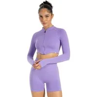 Smilodox Outdoorjacke Harly, Seamless Cropped Trainingsjacke, Reißverschluss & Daumenlöchern mit Stehkragen, Sport, Warm-up, Freizeit, Layering, Yoga, Training