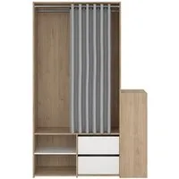 ebuy24 Kleiderschrank Kimmy Offener Kleiderschrank, mit Vorhang, 2 Schub