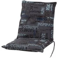 KETTtex Sesselauflage Niederlehner Florence 0575 anthrazit Schrift 100x50x8 cm KETTtex