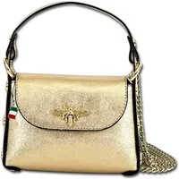 FLORENCE Umhängetasche Florence Umhängetasche Biene Damen (Umhängetasche, Umhängetasche), Damen Tasche Echtes Leder gold, Made-In Italy
