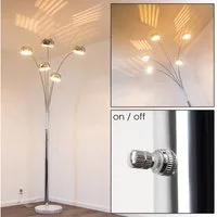 hofstein Stehlampe »Suio« Stehleuchte aus Metall in chrom mit Lichteffekt, ohne Leuchtmittel, 5xE14, Standleuchte mit Sockel aus Marmor